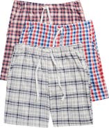 GEOFFREY BEENE 3-Pack Plaid Minky Fleece Lounge Shorts