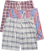 GEOFFREY BEENE 3-Pack Plaid Minky Fleece Lounge Shorts