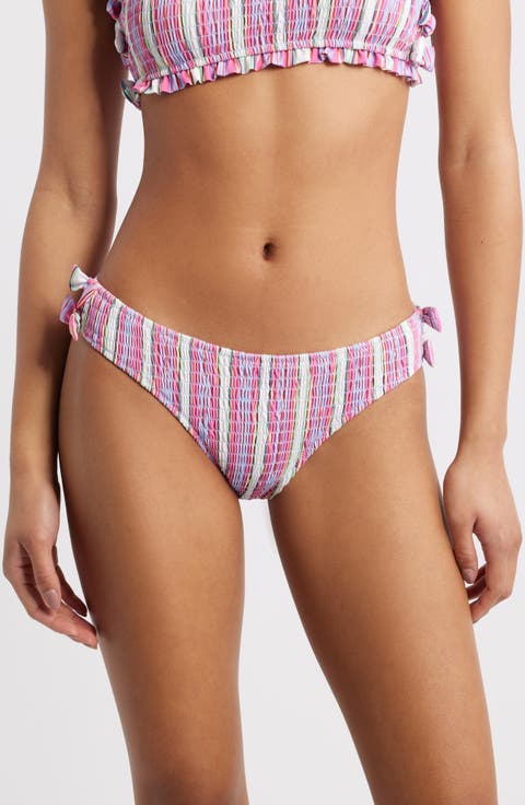 Stripe Smocked Bow Bikini Bottoms