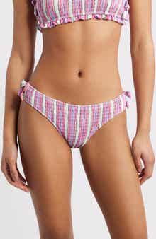 Damson Madder Stripe Smocked Bow Bikini Bottoms