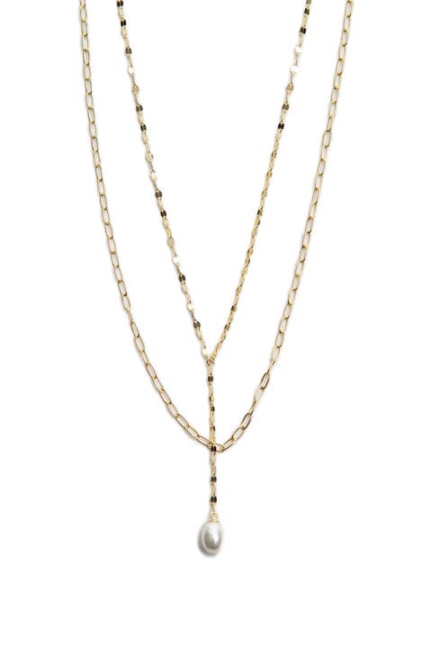 Layered Faux Pearl Necklace