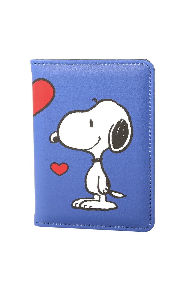 PEANUTS Snoopy Woodstock Passport Holder, Main, color, Blue