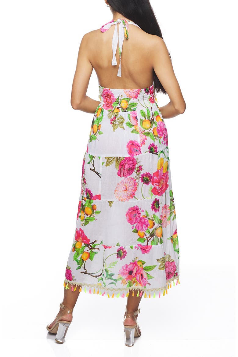 Halter Cotton Maxi Dress, Alternate, color, WHITE