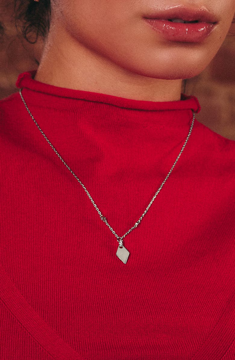 Sterling Forever Louise Pendant, Alternate, color, Silver