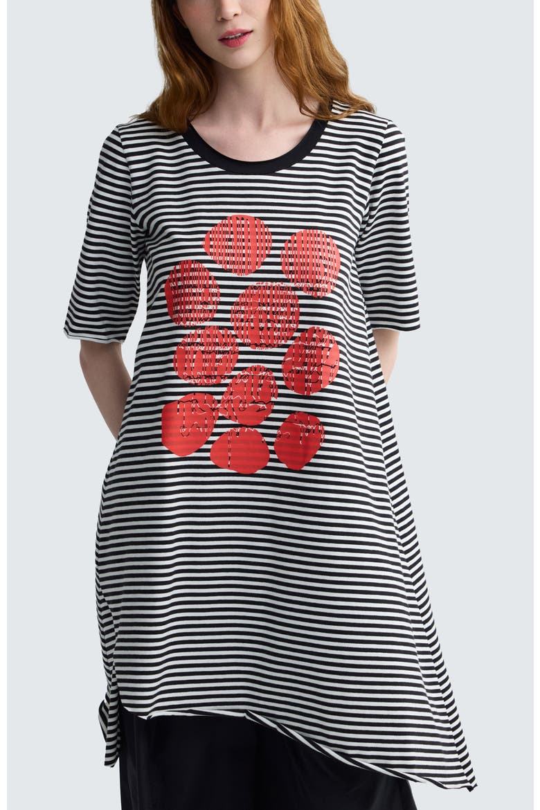 Zarael Striped Jersey Tunic, Main, color, Black Strip