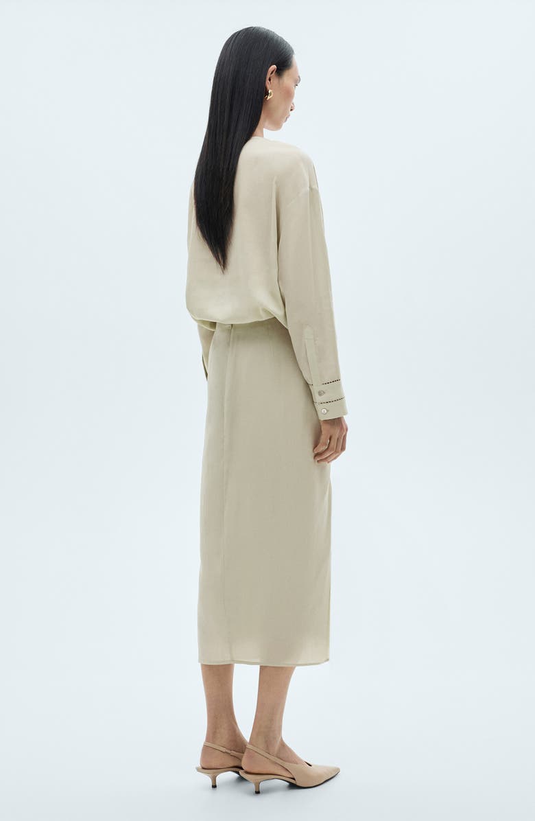 MANGO Draped Midi Skirt, Alternate, color,