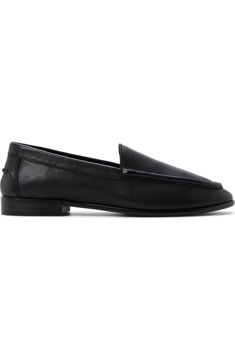 ALDO Ambar Leather Loafer, Alternate, color, Black