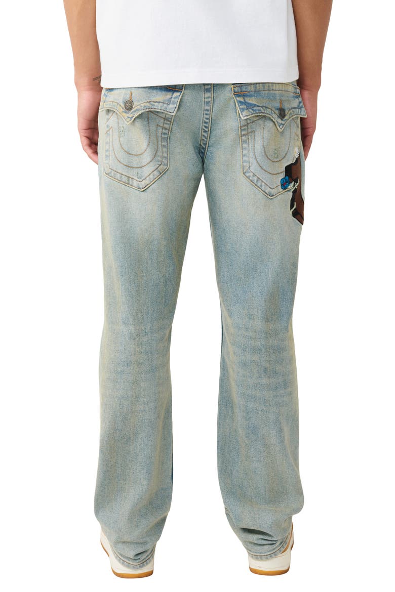 Ricky Embroidered Relaxed Straight Leg Jeans, Alternate, color, POLLEN BLEACH LIGHT WASH
