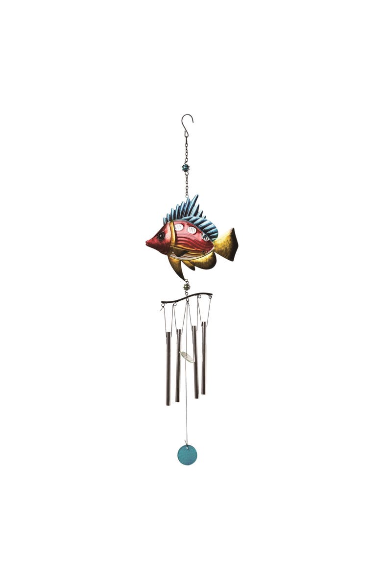 Transpac 31.50 Inch Multicolor Spring Tropical Fish Metal Wind Chime for Home Decor and Garden, Main, color, Multicolored