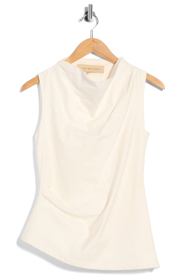 Caden Cowl Neck Cotton Top, Alternate, color, OFF WHITE