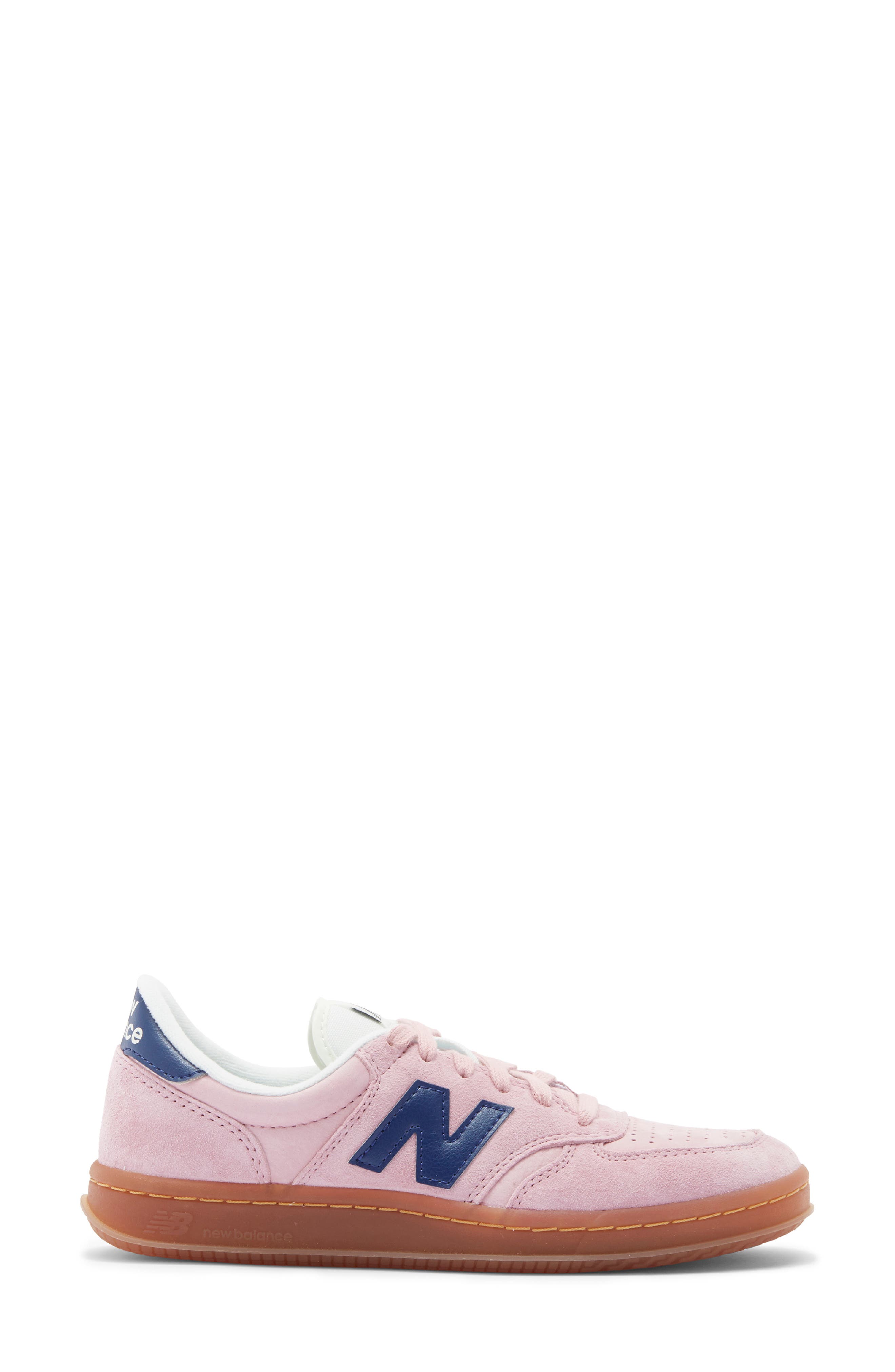 New Balance Gender Inclusive T500 Tennis Sneaker, Alternate, color, Pink Taffy/ Blue Oyster