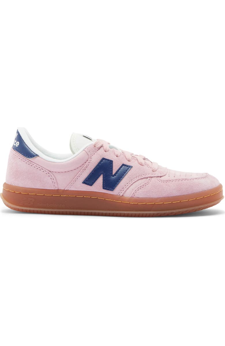 New Balance Gender Inclusive T500 Tennis Sneaker, Alternate, color, Pink Taffy/ Blue Oyster