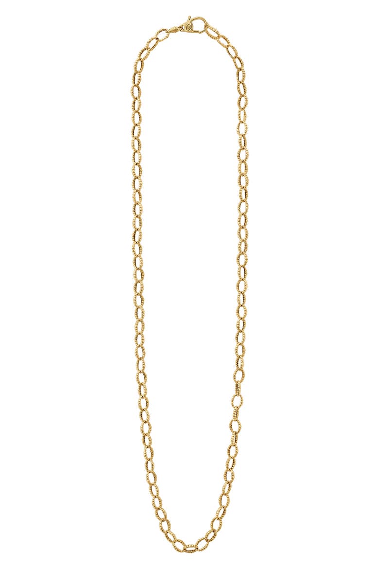 Caviar Gold Fluted Oval Link Necklace, Alternate, color, GOLD