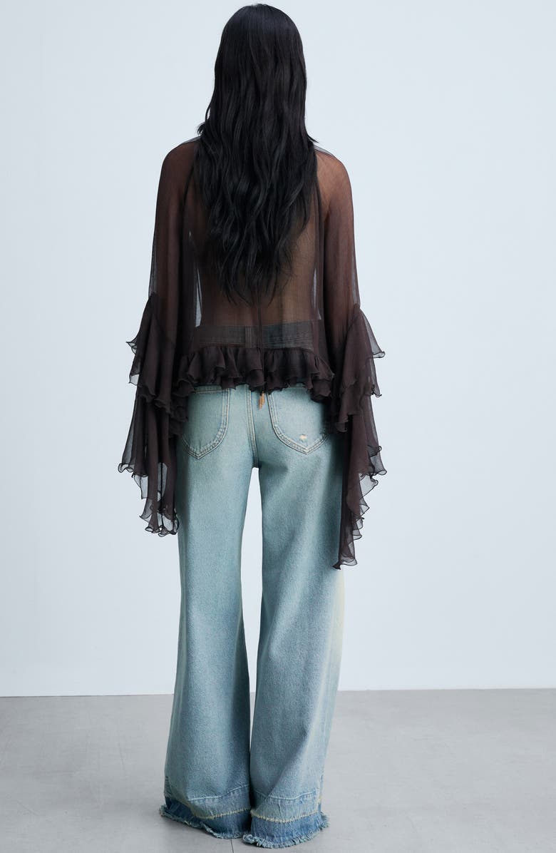 MANGO Devin Released Hem Straight Leg Jeans, Alternate, color, Light Blue