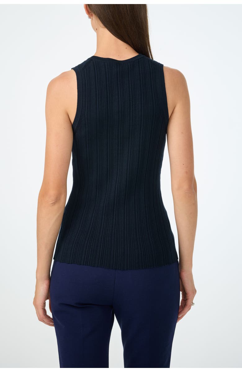 Trina Turk Gibraltar Scoop Neck Knit Tank, Alternate, color, Indigo