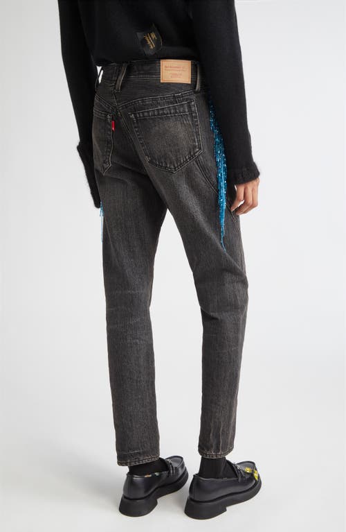 Undercover Beaded Fringe Trim Jeans In Gray