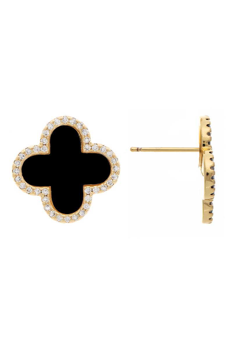 Clover Stud Earrings, Main, color, 18K GOLD CLAD