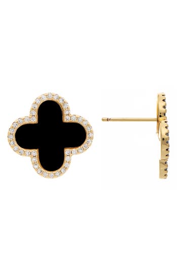 Rivka Friedman Clover Stud Earrings In 18k Gold Clad