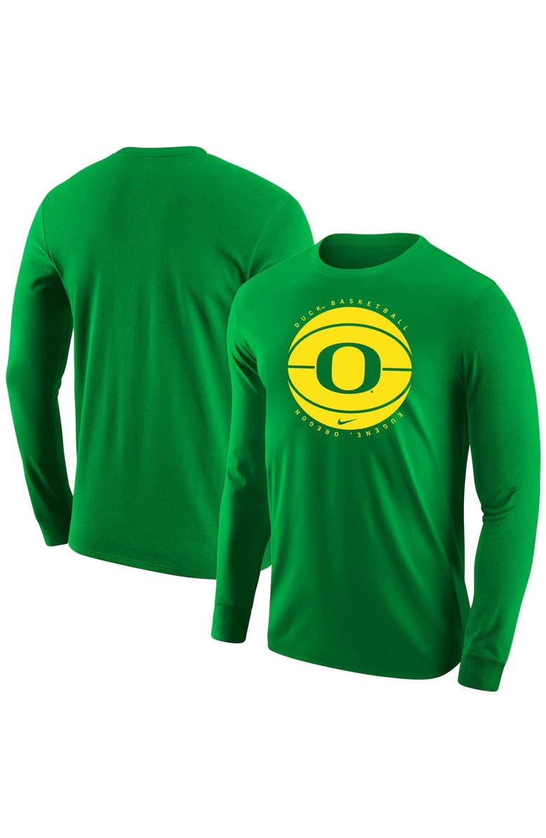Nike Men's Nike Green Oregon Ducks Basketball Long Sleeve T-Shirt, Main, color, Green