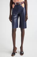Jean Paul Gaultier Cutout Belted Leather Bermuda Shorts
