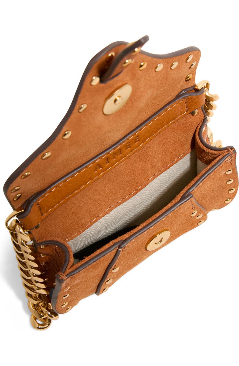 AIMEE Micro Armour Suede Crossbody Bag, Alternate, color, Rustic Caramel Suede