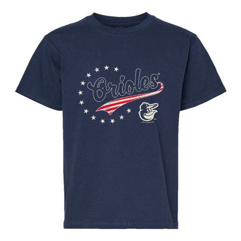 Youth Soft as a Grape Navy Baltimore Orioles Americana T-Shirt