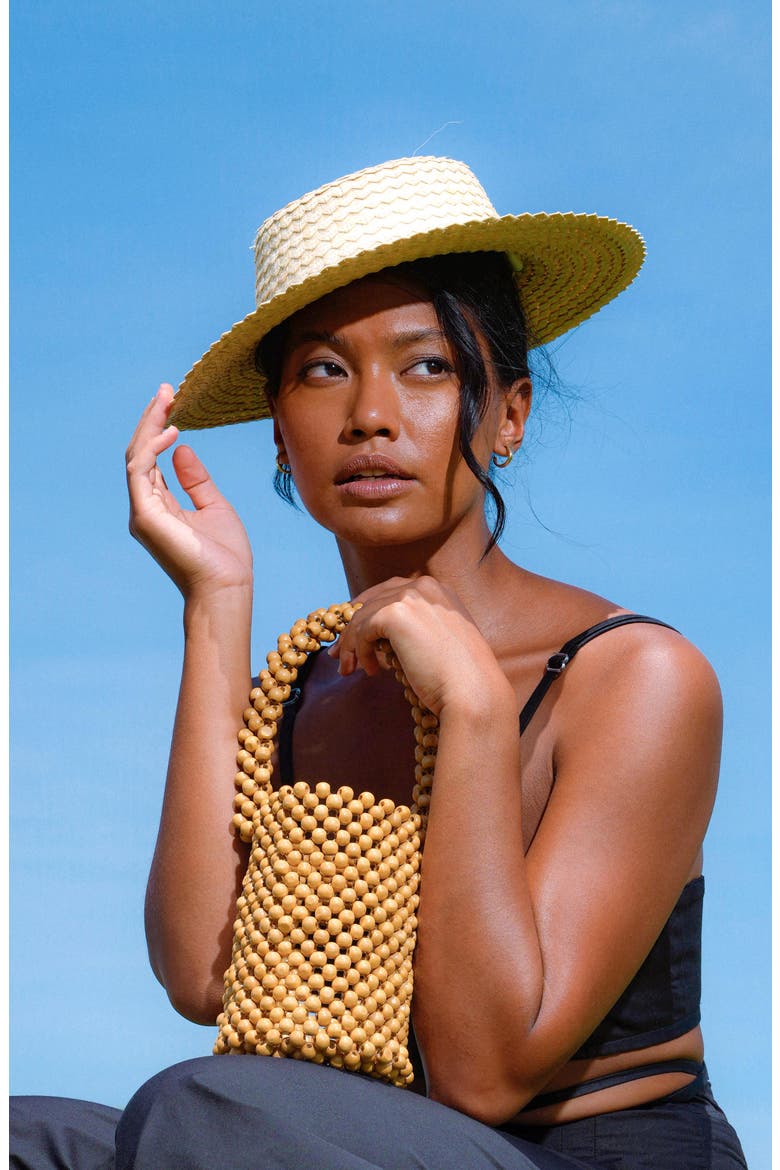 The Celeste Woven Straw Hat, Alternate, color, Beige