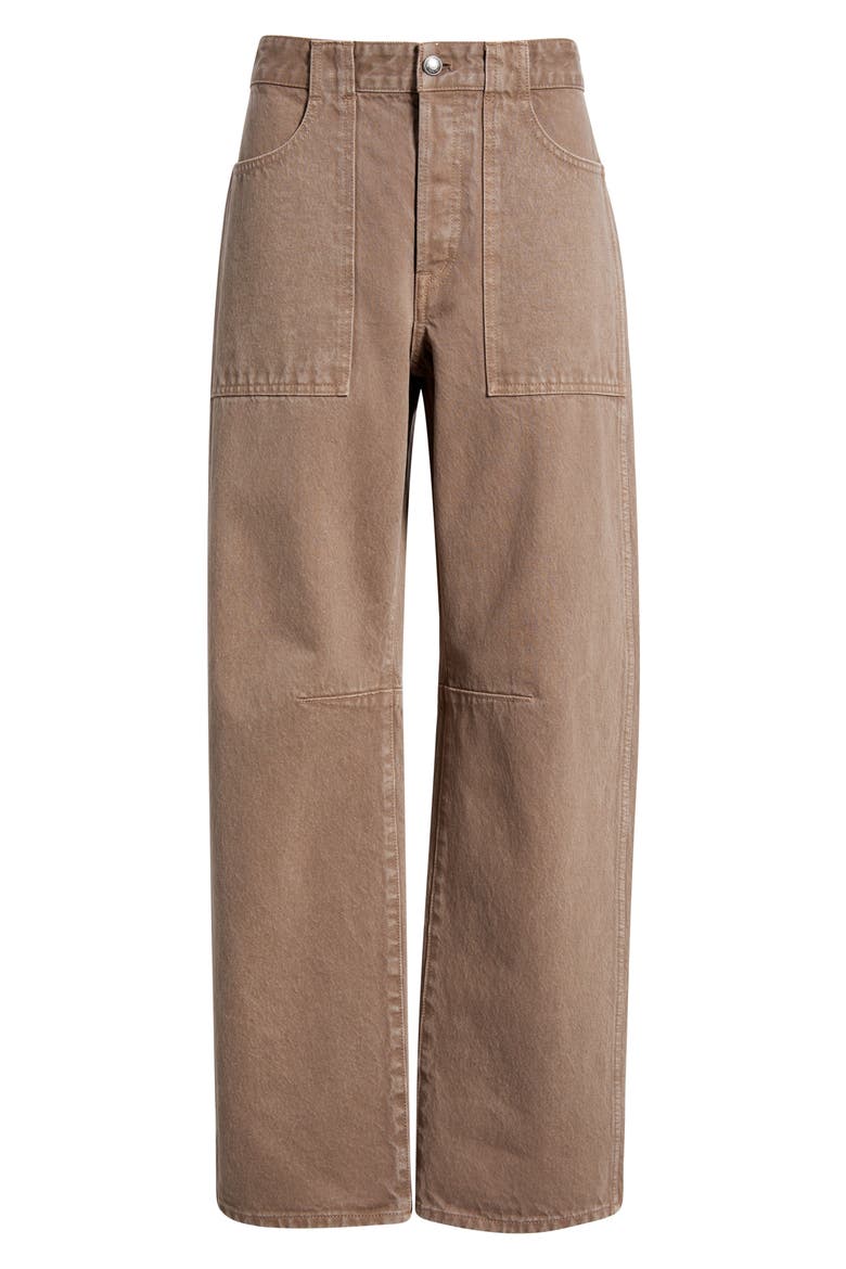 The Darted Utility Barrel Leg Jeans, Alternate, color, LIGHT UMBER