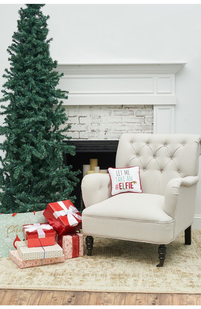 C&F Home #Elfie Embroidered Accent Pillow, 10" x 10", Alternate, color, Red