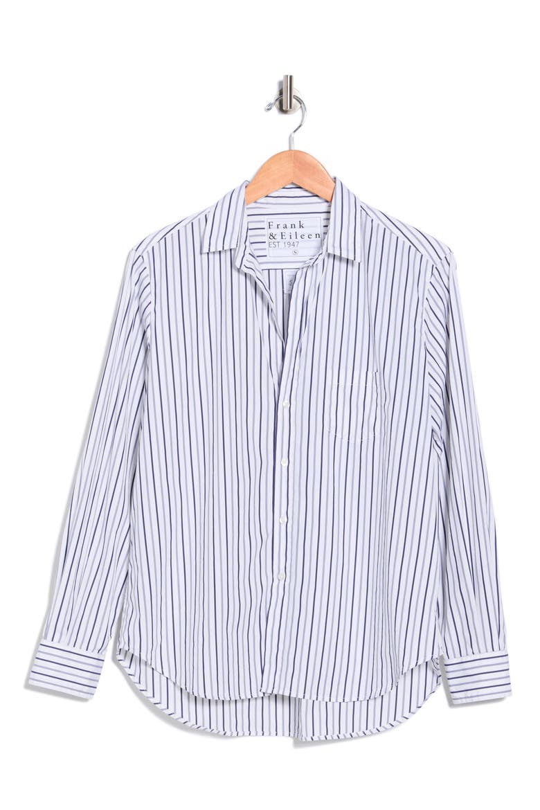 Eileen Relaxed Fit Button-Up Shirt, Alternate, color, MULTI BLUE STRIPE