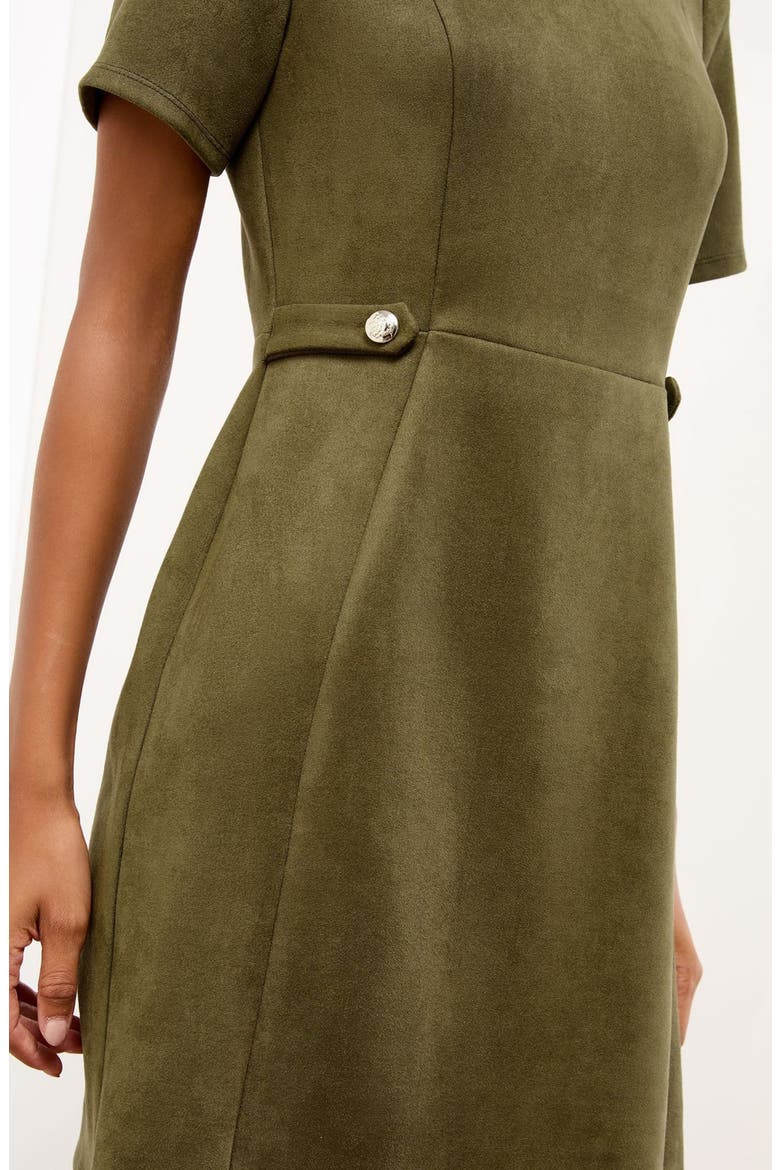 Suedette Faux Suede Sheath Minidress, Alternate, color, KHAKI GREEN