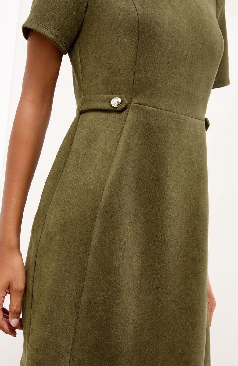 Lipsy Suedette Faux Suede Sheath Minidress, Alternate, color, Khaki Green