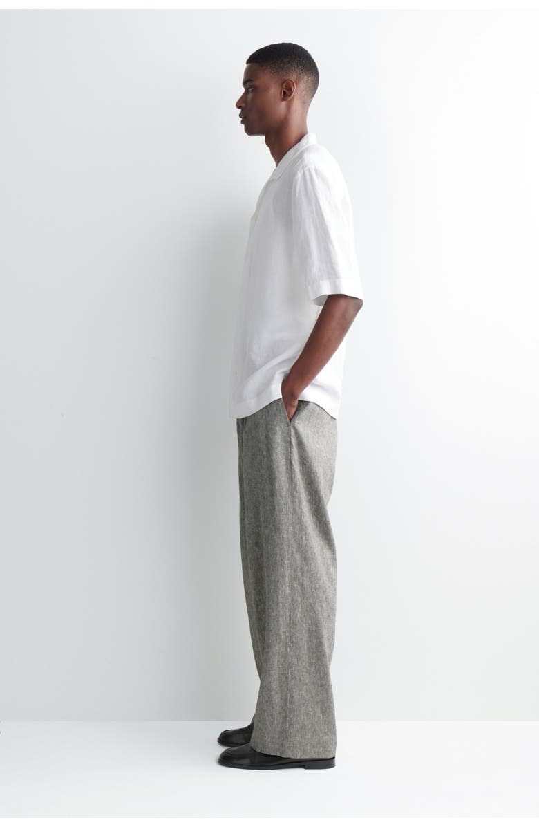 COS Camp-collar Short-sleeved Linen Shirt, Alternate, color, White