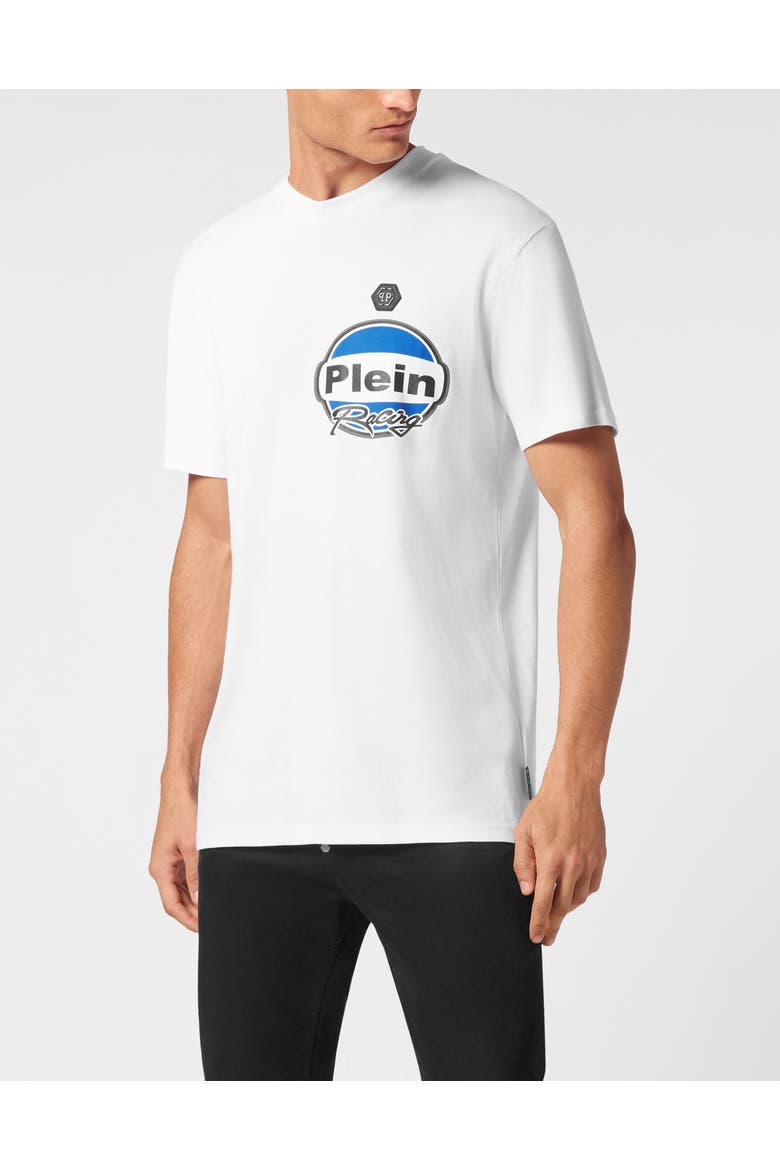 Jersey T-Shirt Round Neck Ss Cars Racing Men, Main, color, white