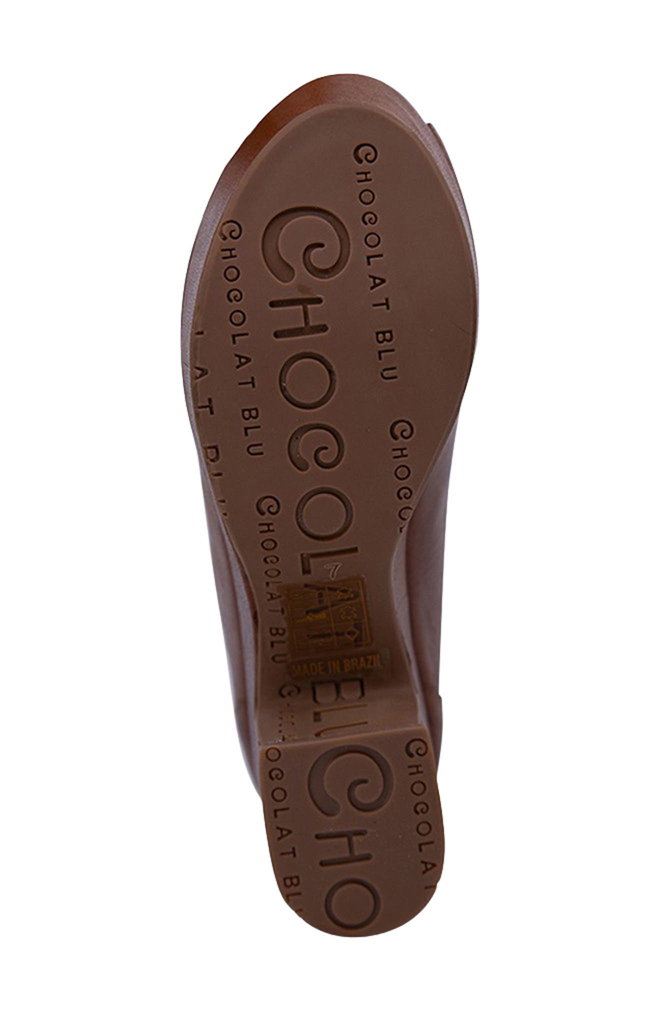 Chocolat Blu Gion Peep Toe Platform Bootie, Alternate, color, Brown Leather