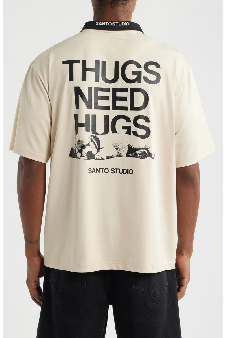TNH Sleepy Dog Club Jersey Polo, Alternate, color, CREAM