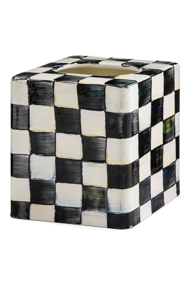 Courtly Check Boutique Tissue Box Cover, Main, color, COURTLY