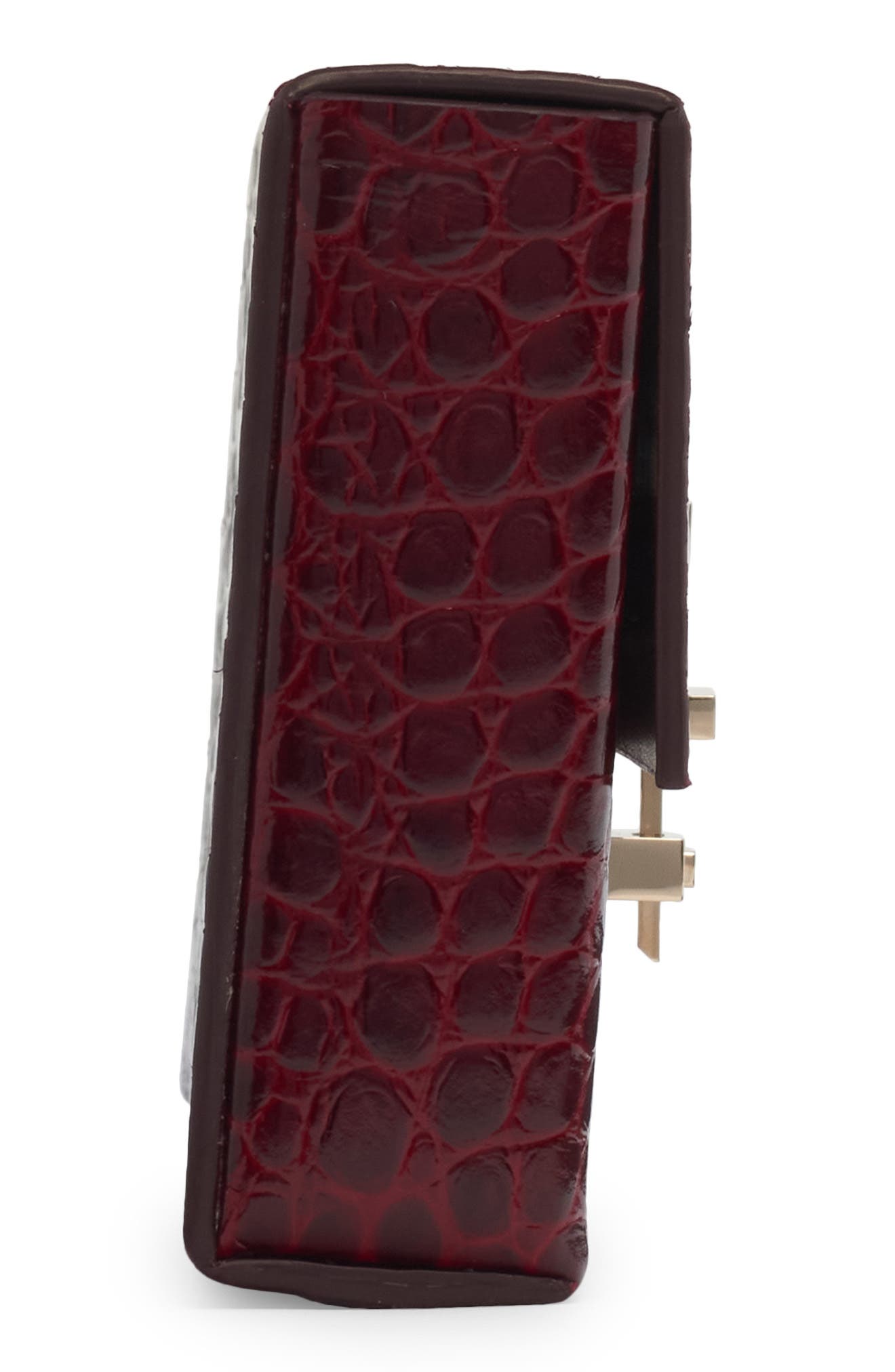 TOM FORD Croc Embossed Patenet Leather East/West Box Clutch, Alternate, color, 1R008 Ruby Red