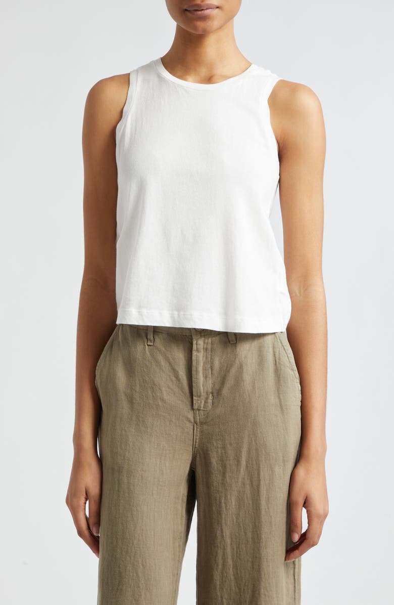 L'AGENCE Mikaela Organic Cotton Tank, Main, color, White
