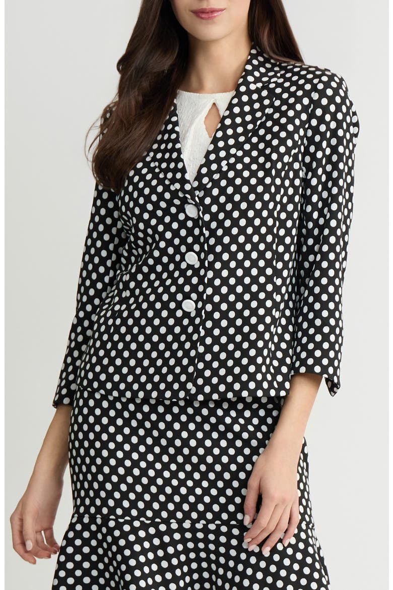 Three Button Blazer, Main, color, BLACK/ LILY WHITE