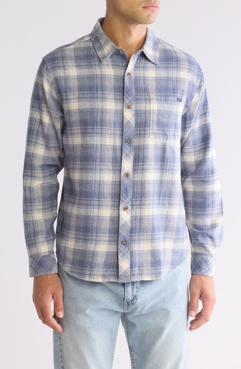 Billabong Coastline Plaid Cotton Flannel Button-Up Shirt, Main, color, 