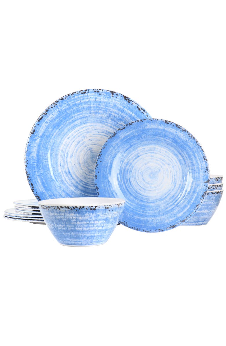 Elama Fran 12 Piece Melamine Dinnerware Set, Main, color,