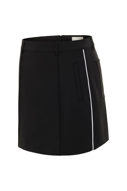Anatomie Laurel Stripe Performance Twill Skort With Side Stripe In Black