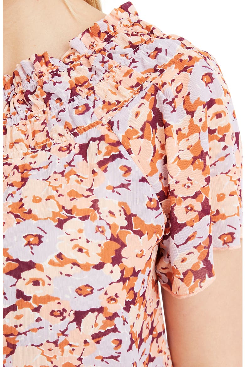 Smocked Top, Alternate, color, DREAMY FLORAL MULLED WINE