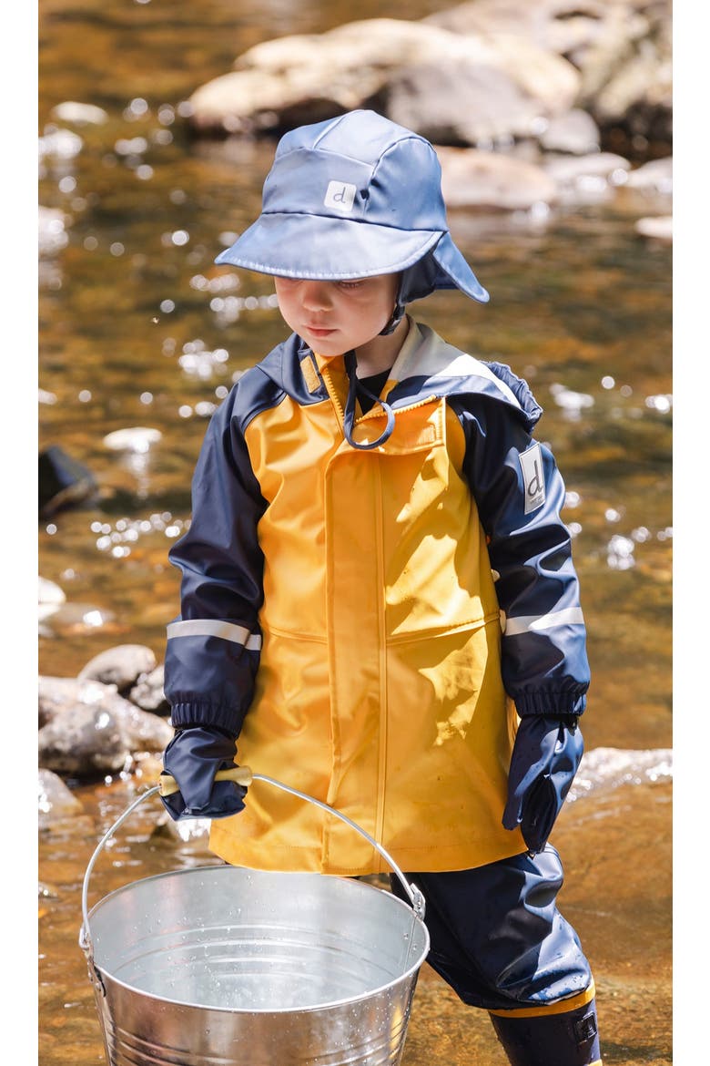 Rain Hooded Reflective Sleeve Jacket, Alternate, color, Yellow