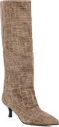 Dolce Vita Roxla Croc Embossed Leather Knee High Boot