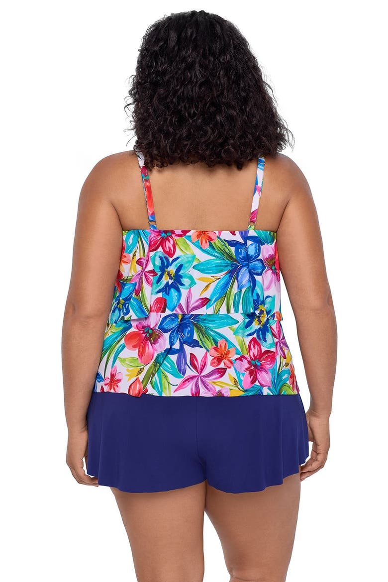 Roxy Double-Tiered Control Plus Size Swim Romper, Alternate, color, Tropical Treasure
