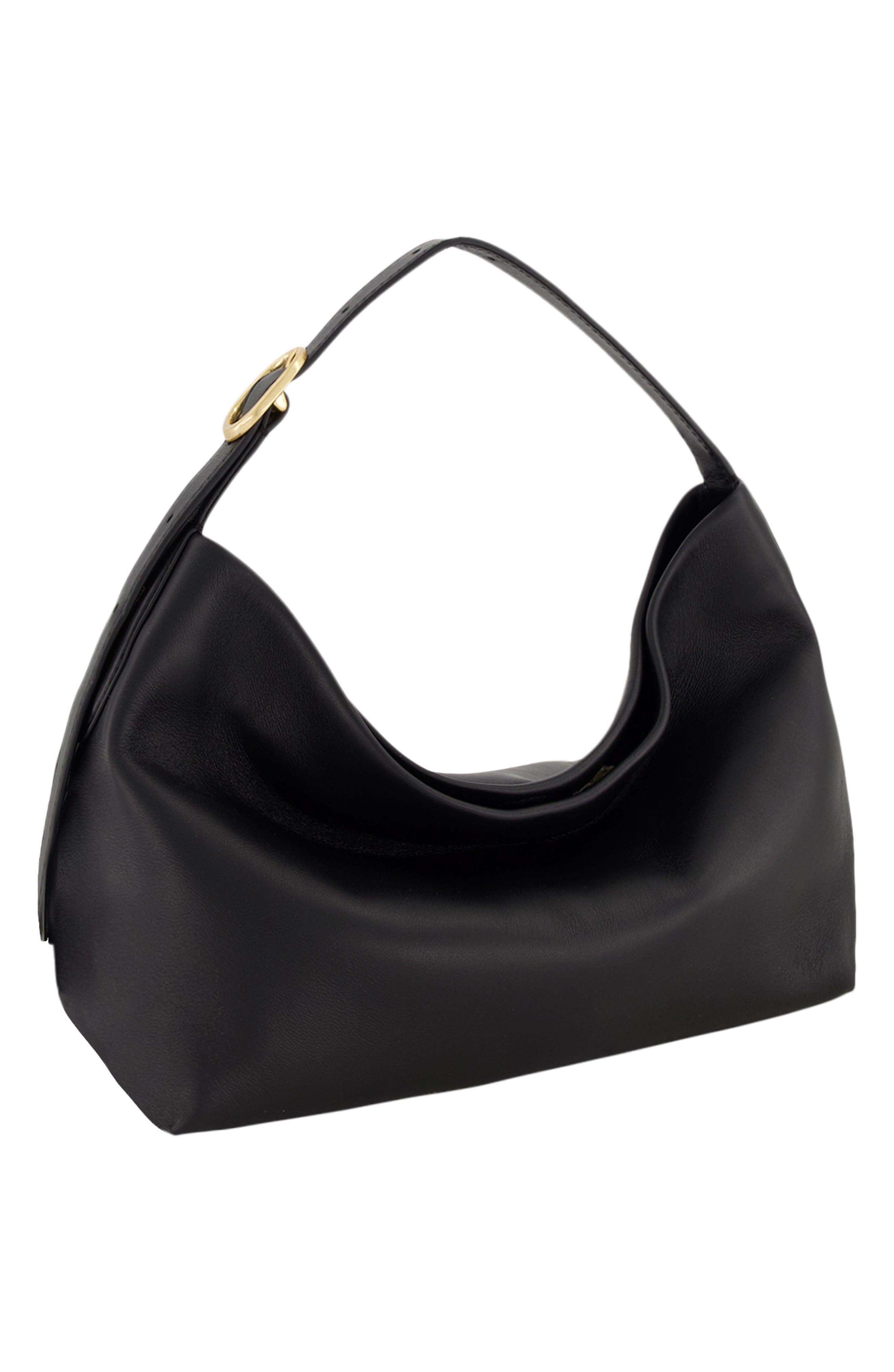 Vince Small Plonge Vivian Leather Hobo Bag, Alternate, color, Black