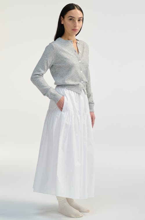 Almina Concept Cotton Midi Length Skirt In White