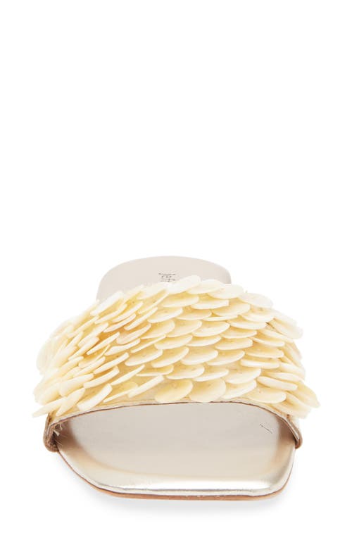 Jeffrey Campbell Fishy Slide Sandal In Cream Gold Combo